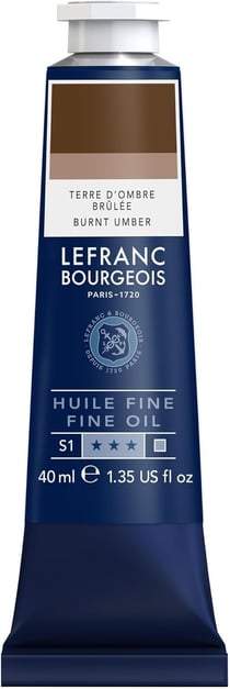 Tube 40 ml de peinture à l'huile Lefranc Bourgeois - Terre d'ombre brûlée - Fine
