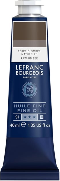 Tube 40 ml de peinture à l'huile Lefranc Bourgeois - Terre d'ombre naturelle - Fine