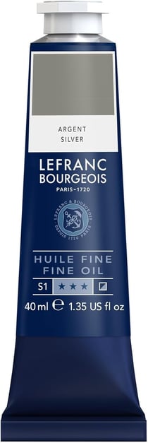 Tube 40 ml de peinture à l'huile Lefranc Bourgeois - Argent - Fine
