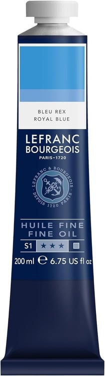 Tube 200 ml de peinture à l'huile Lefranc Bourgeois - Bleu rex - Fine