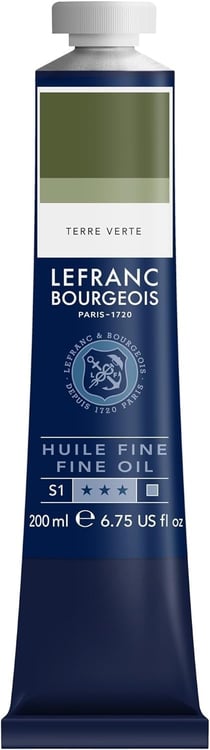 Tube 200 ml de peinture à l'huile Lefranc Bourgeois - Terre verte - Fine