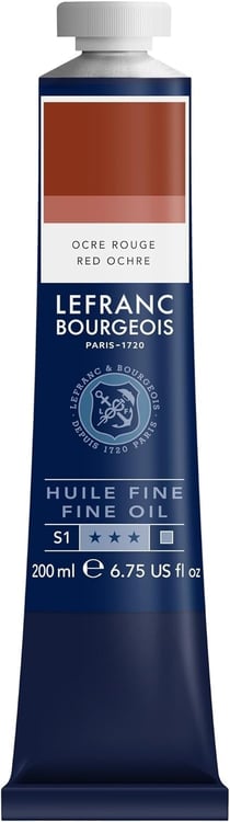 Tube 200 ml de peinture à l'huile Lefranc Bourgeois - Ocre rouge transparent - Fine