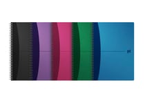 1 cahier polypro à spirales - Format A4 21 x 29.7 cm - Oxford - 100 pages petits carreaux - Coloris assortis