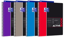 1 cahier polypro à spirales - Format A4 21 x 29.7 cm - Activebook - Oxford - 160 pages petits carreaux - Coloris assortis
