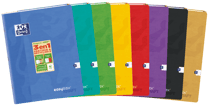 Cahier 24x32 cm - EasyBook Kraft - Oxford - 24x32cm - 96 Pages - Grands Carreaux Seyès - Coloris Assortis