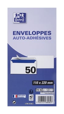 enveloppes blanches super auto adhésive 110x220