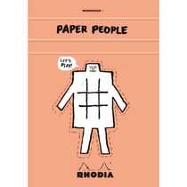 Bloc-notes agrafé Rhodia - Orange - 8,5 x 12 cm - N° 12 Jean Jullien - 80 feuilles petits carreaux