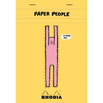 Bloc-notes agrafé Rhodia - Jaune - A5 14,8 x 21 cm - N°16 Jean Jullien - 80 feuilles petits carreaux