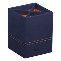 Porte-crayons -RHODIA Rhodiarama Home Office - 8 x 8 x11 cm - similicuir - bleu nuit