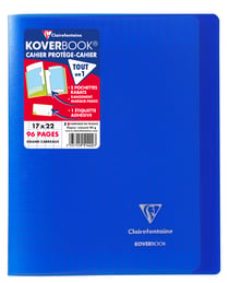 Cahier Clairefontaine Koverbook A4 160p ligné bleu