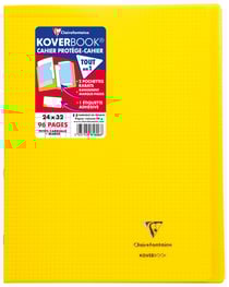Cahier polypro transparent - Format 24 x 32 cm - Koverbook - Clairefontaine - 96 pages - Jaune