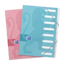 1 trieur A4 - 8 compartiments - Touch pastel - Dos extensible - Carton - Oxford - Coloris assortis