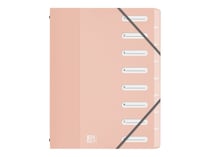 12 trieurs A4 - School Life - 8 positions - Polypro - Oxford - Coloris pastels assortis
