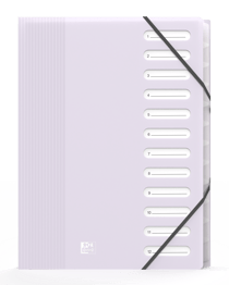 Trieur standard A4 Oxford - 12 compartiments - Couleur Pastel - Modèle aléatoire - School Life Oxford - Vendu à l'unité