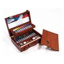 Huile extra-fine 22 x 40 ml Sennelier - Coffret peinture en bois vernis