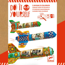 DIY 3 avions à colorier dans le ciel - Djeco