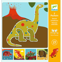Pochoirs Dinosaures - Djeco - 5 pièces