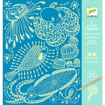 Cartes à gratter phosphorescentes - Sea life 