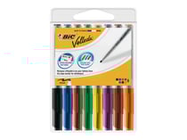 Lot de 8 stylos-feutres effaçables à sec - Velleda - Pointe ogive moyenne - Bic