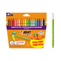 Lot de 18 feutres de coloriage pointe moyenne - BIC Kids - Couleurs assorties - Kid Couleur