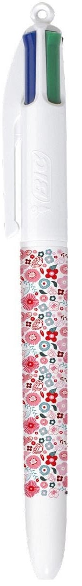 Stylo bille 4 couleurs Bic - Liberty - Rose - Pointe moyenne