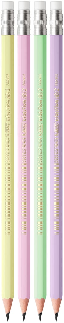 Lot de 5 Crayons graphite Pastel BIC Evolution - HB