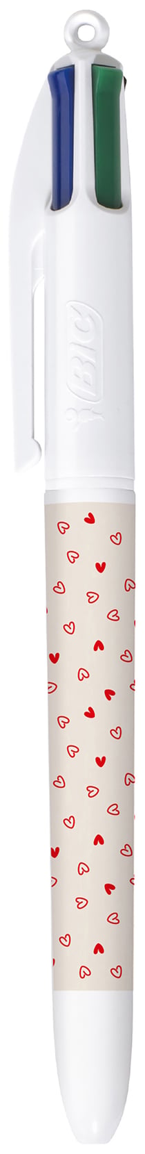 Stylo bille Bic - 4 Couleurs - Bleu, Vert, Rouge, Noir - Pointe moyenne