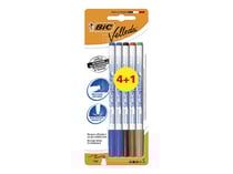 Lot de 5 stylos-feutres effaçables à sec - Couleurs classiques - Velleda - Pointe ogive fine - Bic