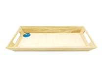 Plateau bois rectangulaire avec anse 40x20 cm - Créalia