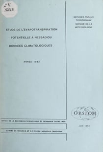 Étude de l'évapotranspiration potentielle à Nessadiou - Données climatologiques, année 1982