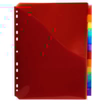 Lot de 10 intercalaires A4 maxi Exacompta - 12 positions - Couleurs assorties