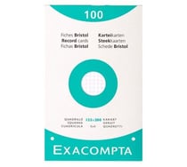 Étui de 100 fiches - bristol blanc quadrillé 5x5 perforé 125x200mm - Blanc