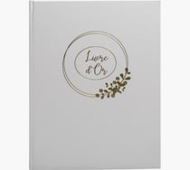 Livre d'or Exacompta - Blanc - 27 x 22 cm - Ringflower - 100 pages tranche or