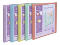 Lot de 20 classeurs souples 4 anneaux 15 mm A4 - Kreacover Pastel - Polypropylène transparent - Exacompta - modèle aléatoire