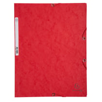 Chemise à élastique 3 rabats A4 carton Exacompta - Rouge - Nature Future