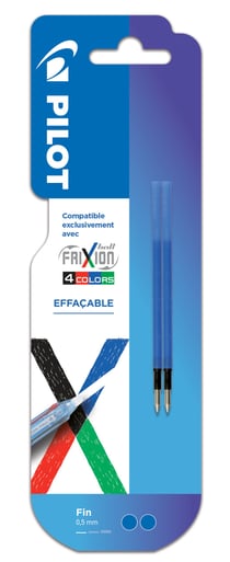 Lot de 2 recharges Pilot - Frixion Ball 4 colors - Bleu