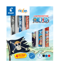 Coffret 6 stylos roller effaçables Pilot - FriXion Ball / FriXion Ball Plus One Piece - Noir, bleu et rouge - Pointe moyenne