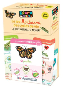 Récré en boîte : le jeu Montessori des cycles de vie : jeu de 10 familles, memory