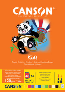 Bloc papier couleur - A4 - Kids Création couleur - 120g/m² - Canson
