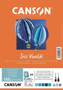 Canson Iris Vivaldi Papier couleur A3 Lisse 250g…