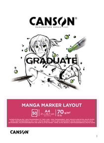 Bloc Graduate de 50 feuille de papier manga marker layout - A4 - Canson