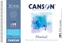CANSON Montval - Album à spirale avec côté court - reliure à anneaux métalliques - 240 x 320 mm - 12 feuilles