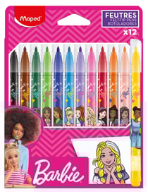 Lot de 12 feutres de coloriage pointe moyenne - Maped - Barbie