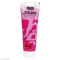 Tube 250 ml de peinture acrylique Pébéo - Studio Acrylics High Viscosity - rose vif
