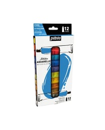 Peinture aquarelle fine en tube - Set 12 tubes de 12ml - Pébéo