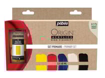 Lot de 5 tubes 60 ml peinture acrylique Pébéo Origin Acrylics - Set primaire