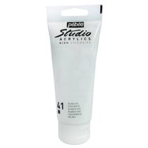 Tube 100 ml de peinture Studio Acrylics High Viscosity Pébéo - Blanc vif - Fine - Opaque