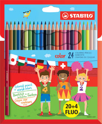 Lot de 24 crayons de couleur pointe moyenne - STABILO - Couleurs assorties - Color