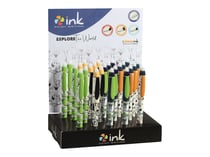 1 stylo à bille effaçable - bleu - 0.7 mm - moyen - avec gomme - Modèles alétoire