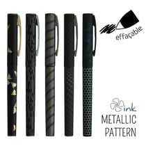 1 Roller - bleu - Ink Metallic Pattern Rollink - Pointe moyenne - Modèles assortis